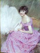 unknow artist Henri Royer Jeune fille oil painting